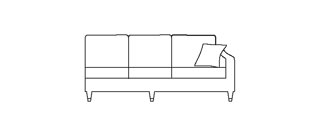 Hoxton Open End/Arm Unit - 3 seater